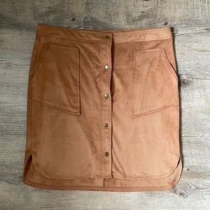 Faux suede skirt